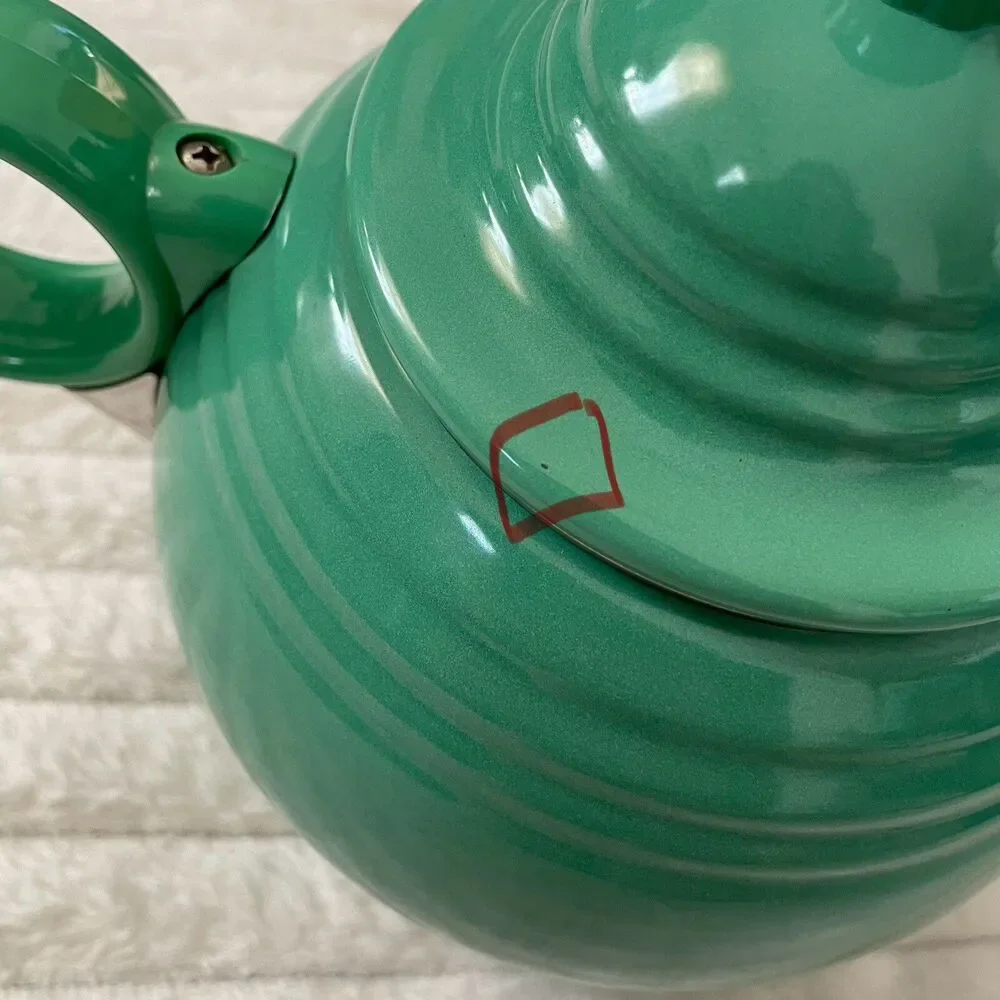 Vintage Fiesta Enamelware Tea Kettle Sea Mist Green Copco Homer Laughlin Enamel